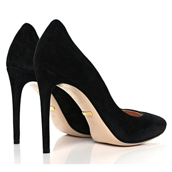 Gucci Women's Black Suede Point Toe Stiletto Heel Pump Size 36.5 (MSRP $720) - Picture 2 of 12